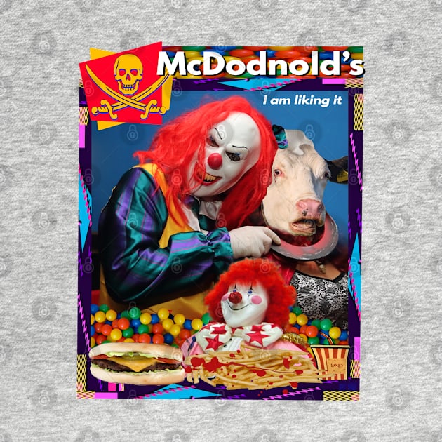 Halloween Horror Clown Fast Food Parody Spooky Retro 90's Goth Off Brand Knock Off by blueversion